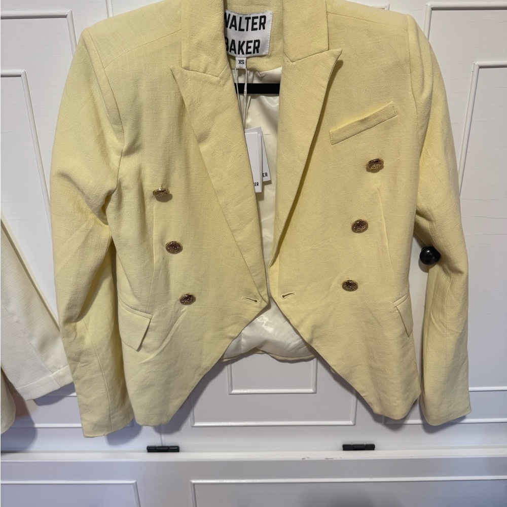 Walter Baker Light Yellow Double-Breasted Blazer